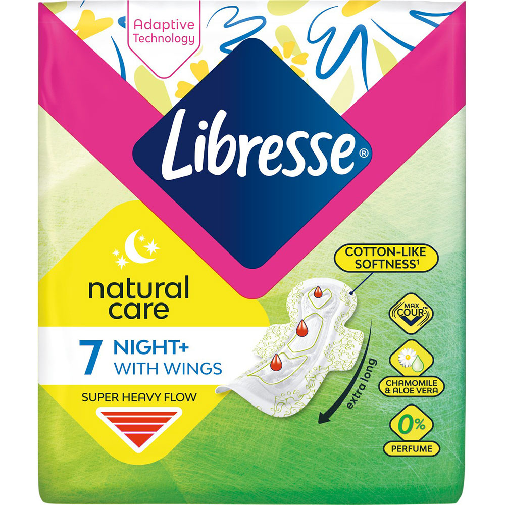 Гігієнічні прокладки Libresse Natural care Maxi Night 7 шт (7322540611236) Вид прокладки