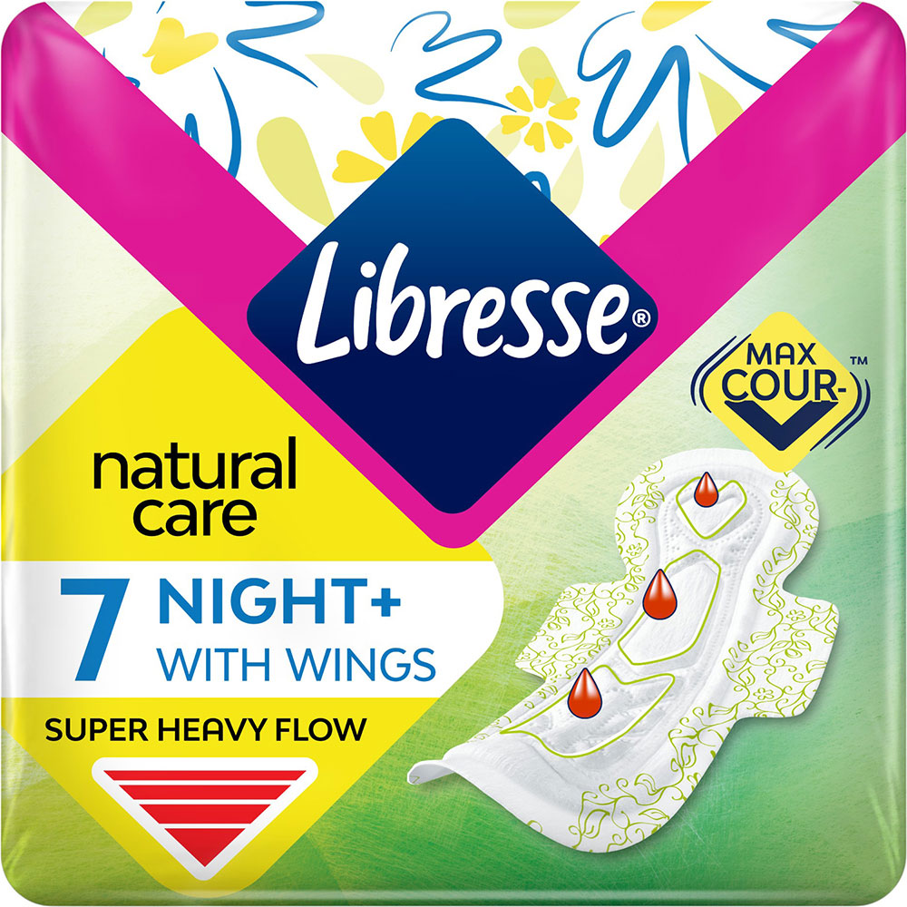 Гигиенические прокладки Libresse Natural care Maxi Night 7 шт (7322540611236)