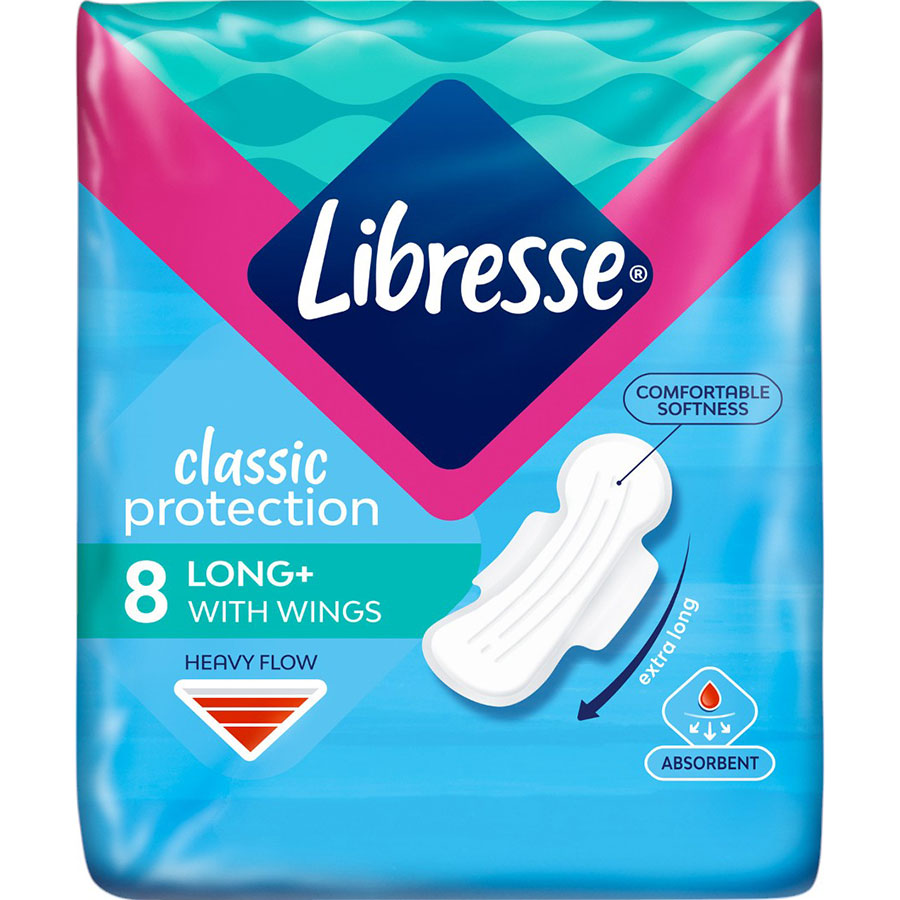 Гигиенические прокладки Libresse Classic Protection Long 8 шт (7322541233512) Вид прокладки