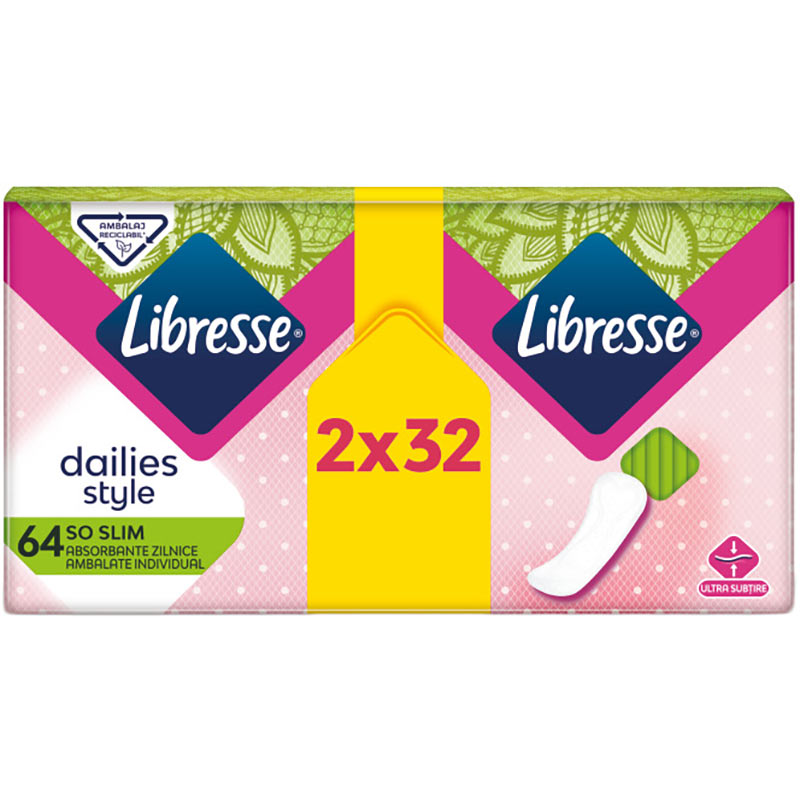 Прокладки ежедневные Libresse Dailies Style Slim 64 шт (7322540575477) Категория для женщин