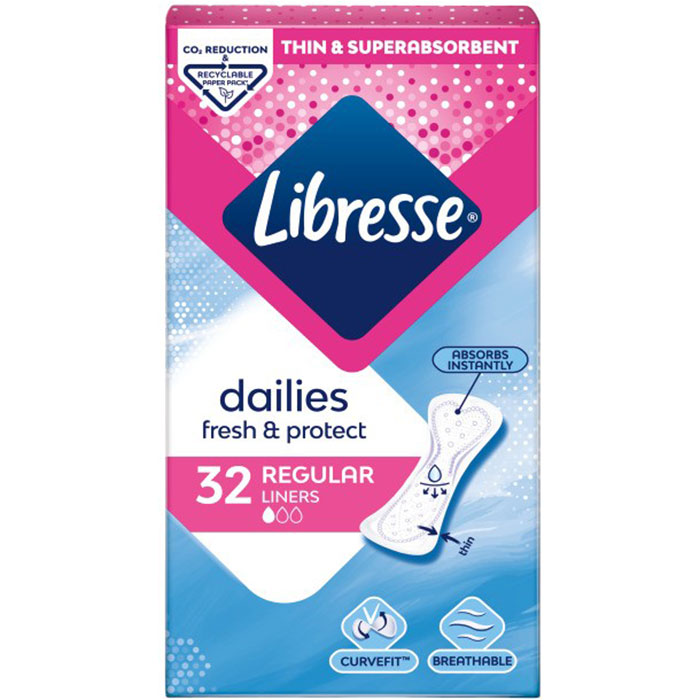 Ежедневные прокладки Libresse Dailies Fresh Regular 32 шт (7310791255231)