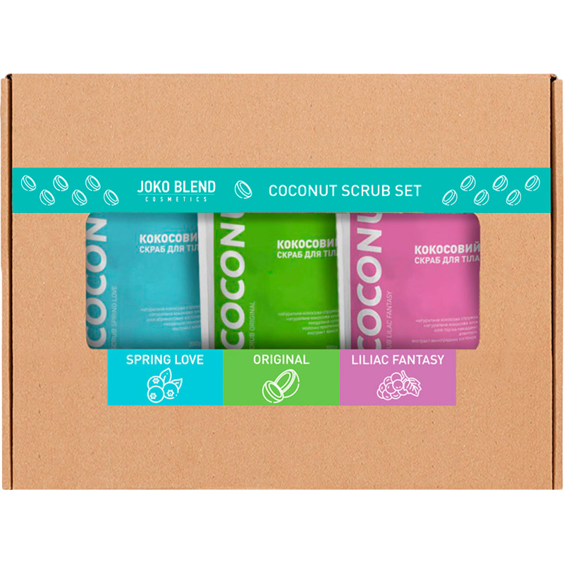 

Набор Joko Blend Coconut Body Scrub Set of 3 (734933), Набір Coconut Body Scrub Set of 3