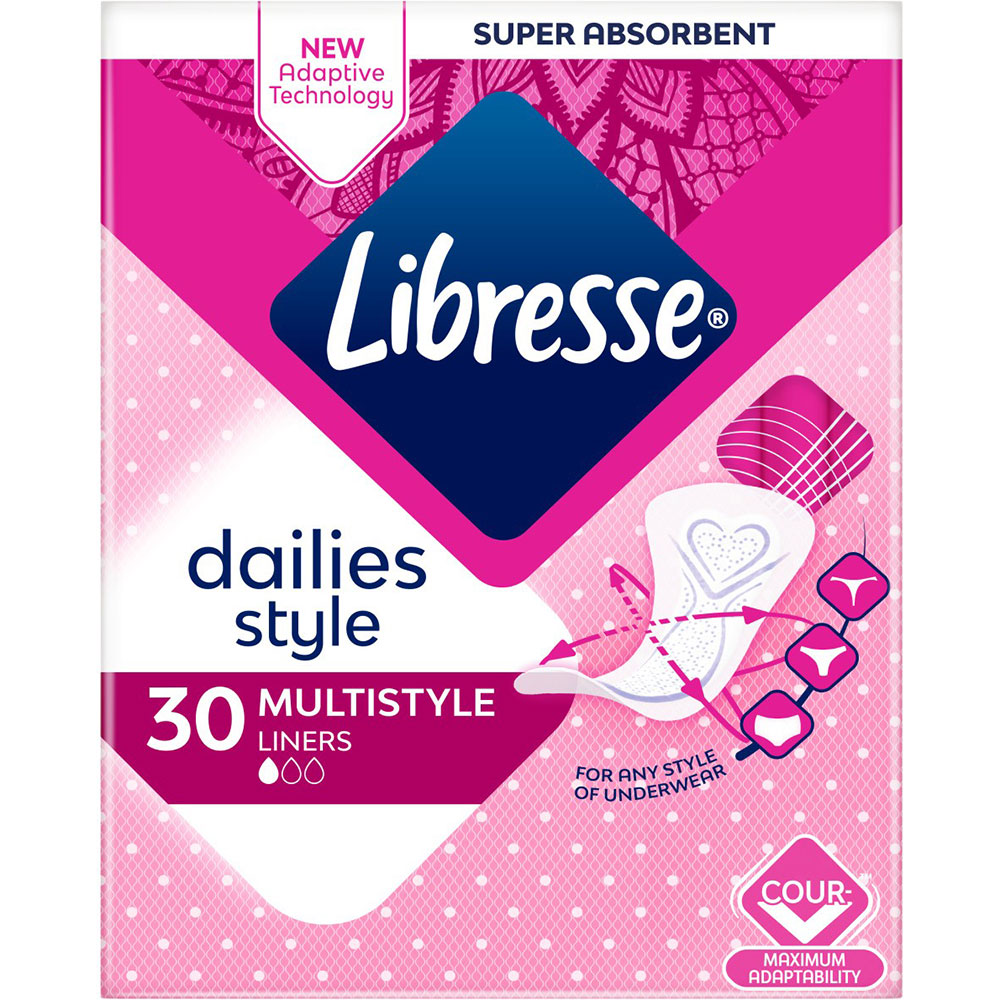 Щоденні прокладки Libresse Dailies style Multistyle Liners 30 шт (7322540678642) Вид прокладки