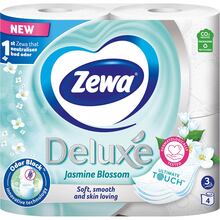 Туалетний папір ZEWA Deluxe Жасмин 3 шари 4 рулони (7322542174074)