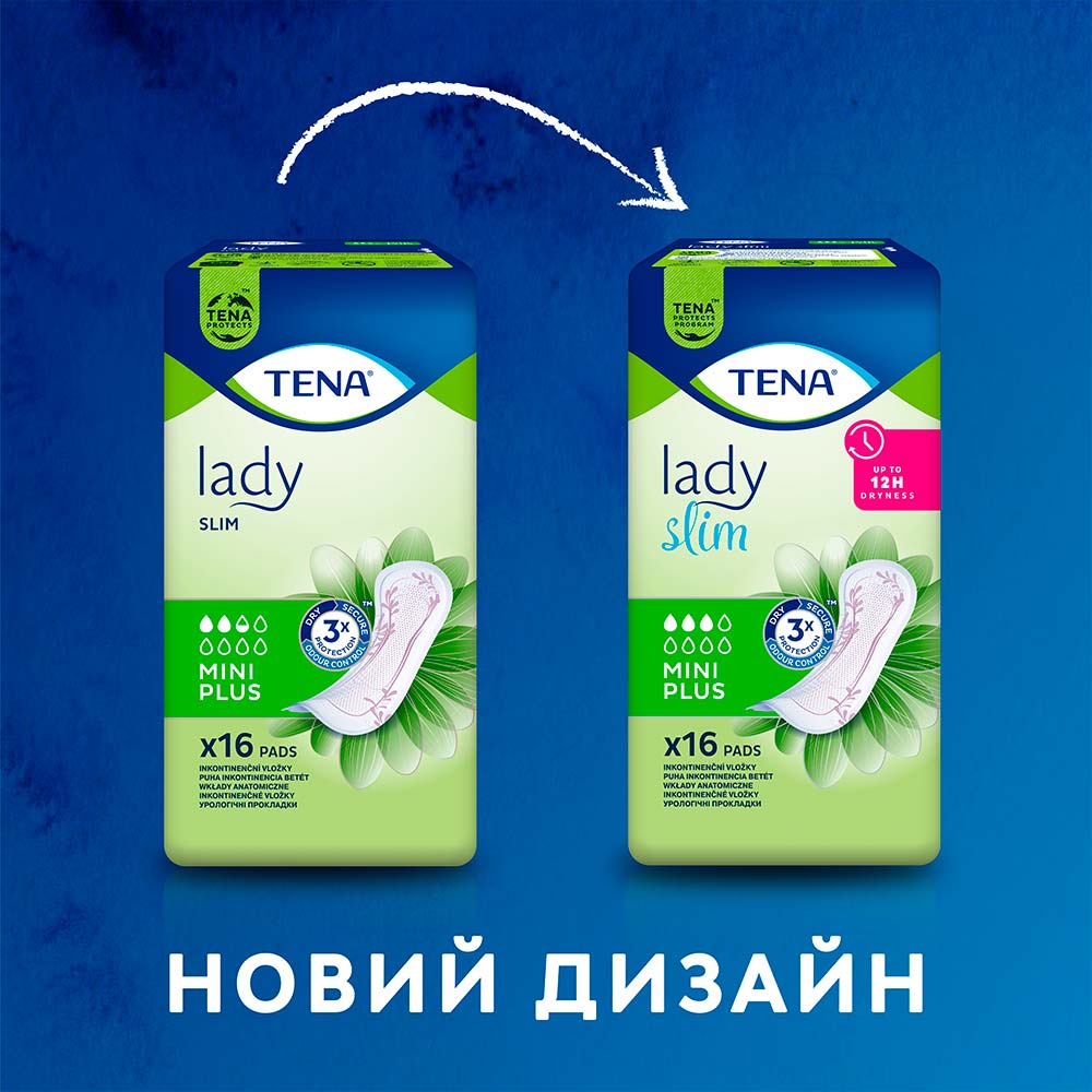 Прокладки урологические TENA Lady Slim Mini Plus 16шт (7322540852868) Особенности 3 капли;