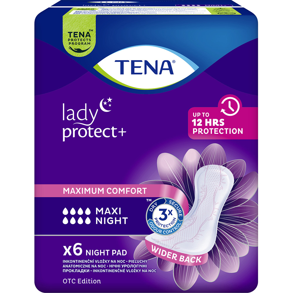 Прокладки урологические TENA Lady Protect+ Maxi Night 6 (7322541120850) Вид прокладки урологические