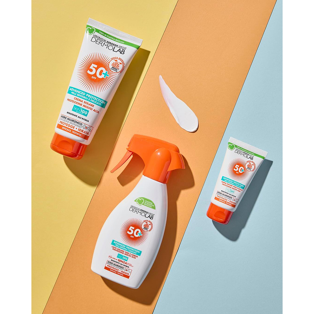 Сонцезахисне молочко для обличчя та тіла DERMOLAB SPF 50+ для чутливої та делікатної шкіри 250 мл (8009518491715) Призначення захист від сонця
