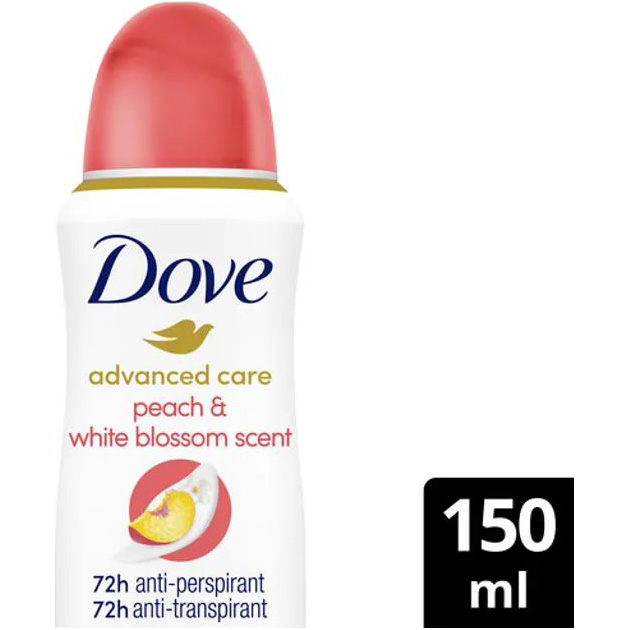 Антиперспірант DOVE Персик та білі квіти 150 мл (8720181444524/8720181443572) Вид дезодоранти та антиперспіранти