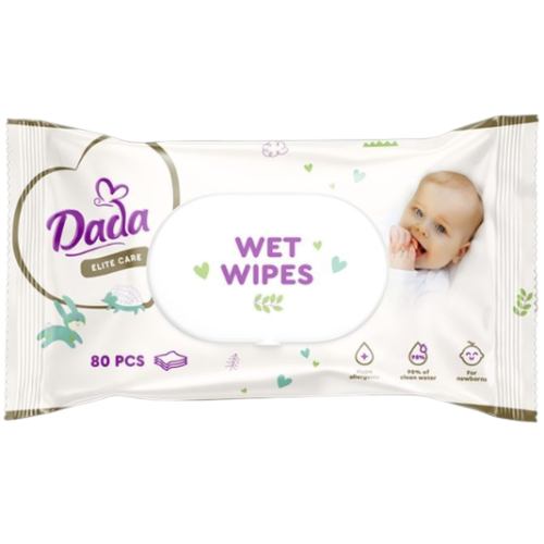 Детские влажные салфетки Dada Elite Care с первых дней жизни 80 шт (4823071659733)