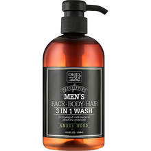 Гель для душу DEAD SEA COLLECTION Amber Wood чоловічий 3 в 1 для тіла, волосся та обличчя 500 мл (7290119481507)