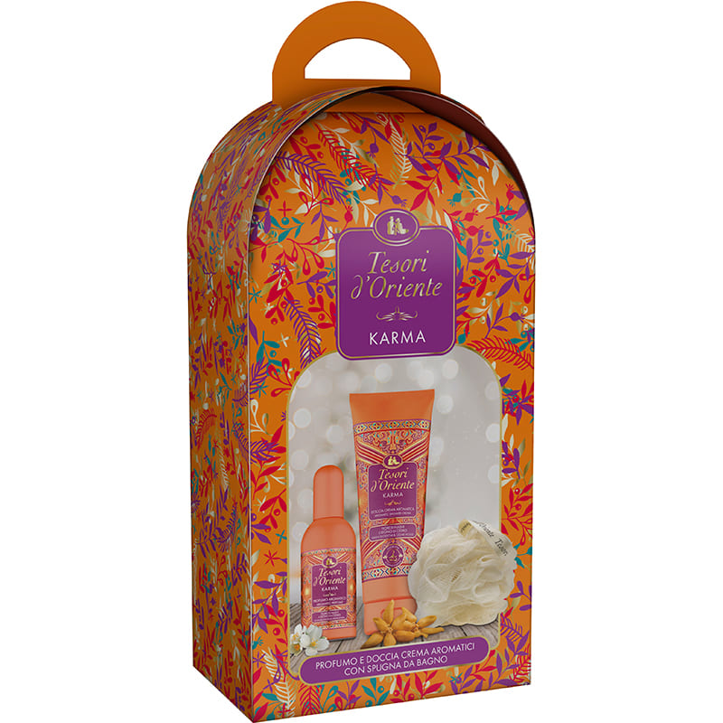 Набір TESORI D'ORIENTE Karma Парфумована вода 100 мл + Гель для душу 250 мл + Губка для ванни (8008970052212)