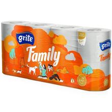 Купить Туалетная бумага GRITE Family 3 слоя 8 шт White (4770023481013)