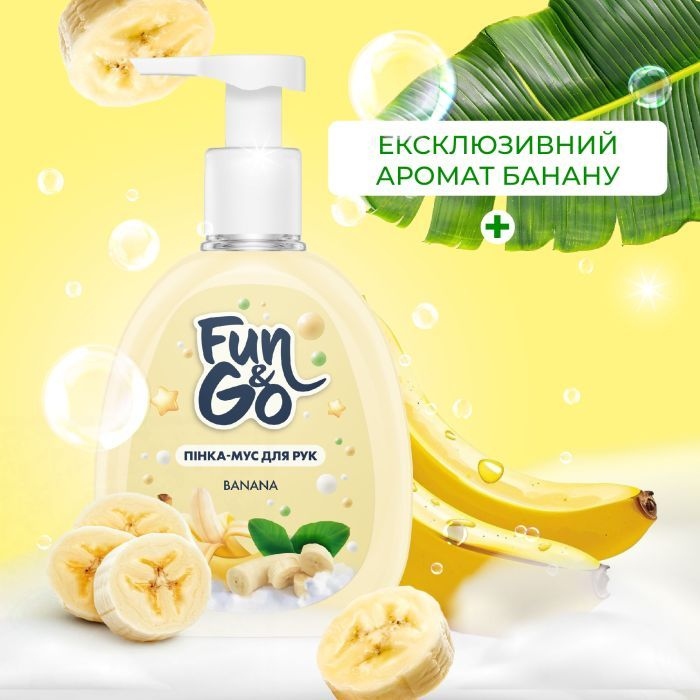 Мило-пінка FUN&GO Banana 300 мл (4820204701802) Вид рідке мило