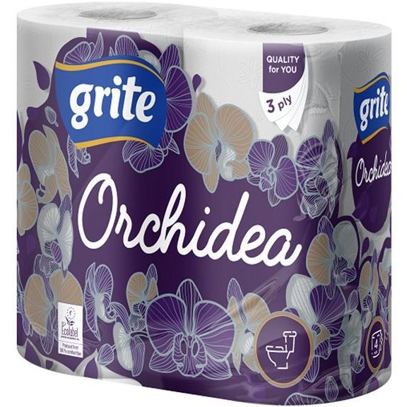 Туалетная бумага GRITE Orchidea 3 слоя 4 рулона (4770023348095)