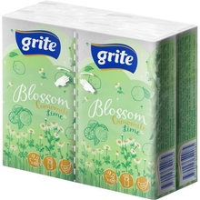 Серветки паперові GRITE Blossom Camomile & Lime 3 шари 10 шт х 4 пачки (4770023349085)