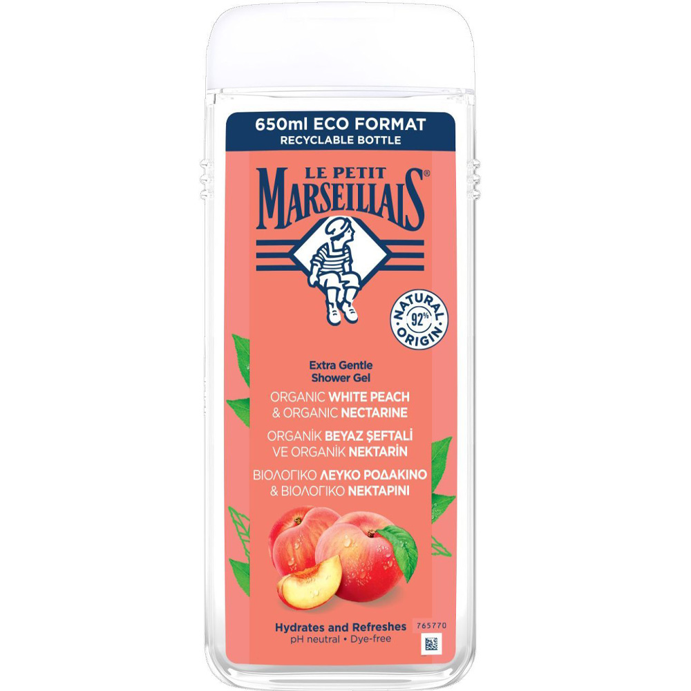 Гель для душа LE PETIT MARSEILLAIS БІО Белый персик и нектарин 650мл (3574661285955/3574661714738)