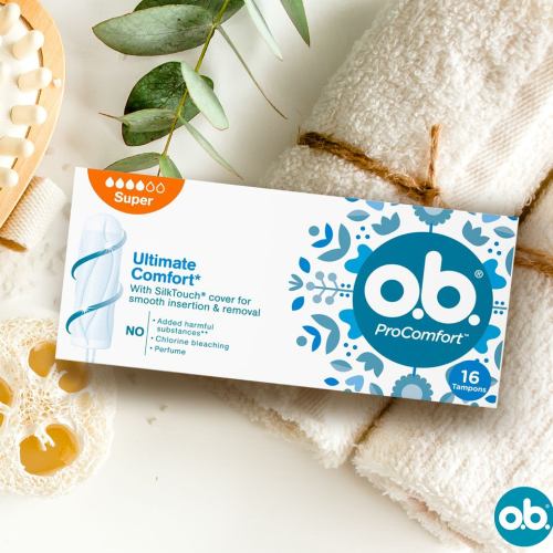 Тампони O.B. ProComfort Super 16 шт (3574660234329/3574661331164) Особливості поглинання - 4 краплі