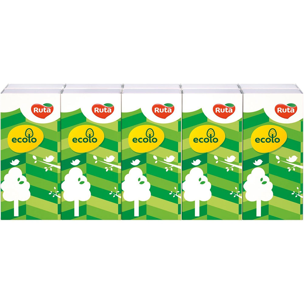 Серветки косметичні RUTA Ecolo 2 шари 9 шт x 10 пачок (4820023747906)