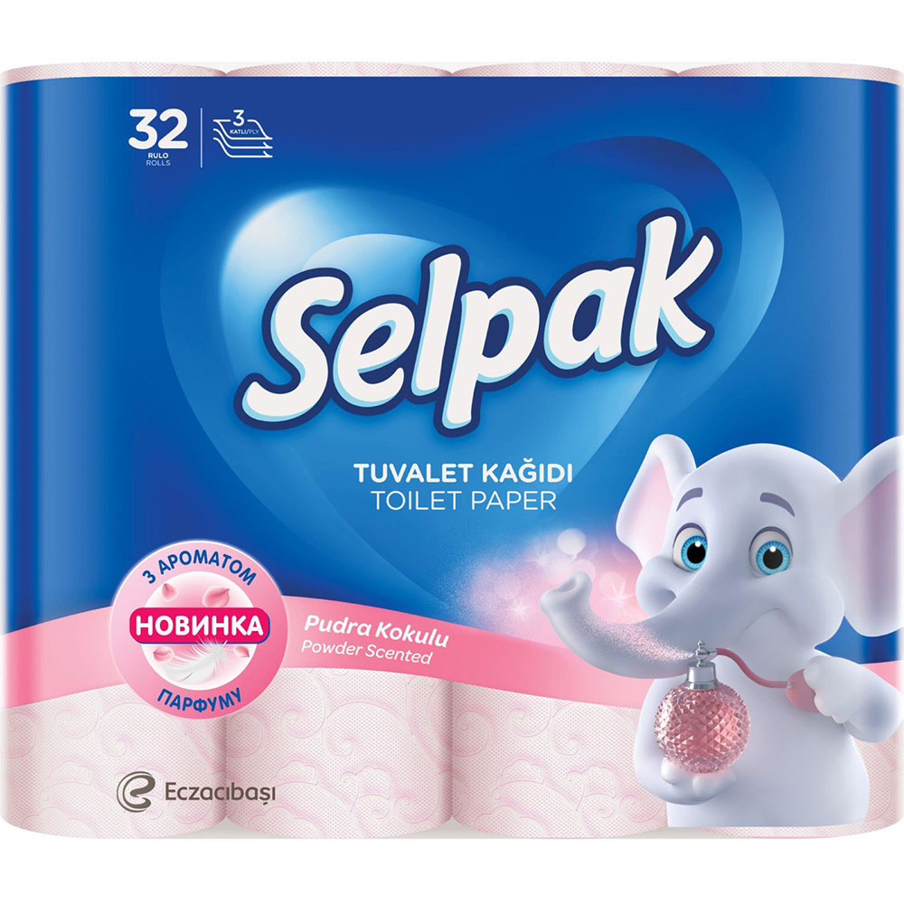 Туалетная бумага SELPAK Perfumed Пудра 3 слоя 32 рулона (8690530324824)