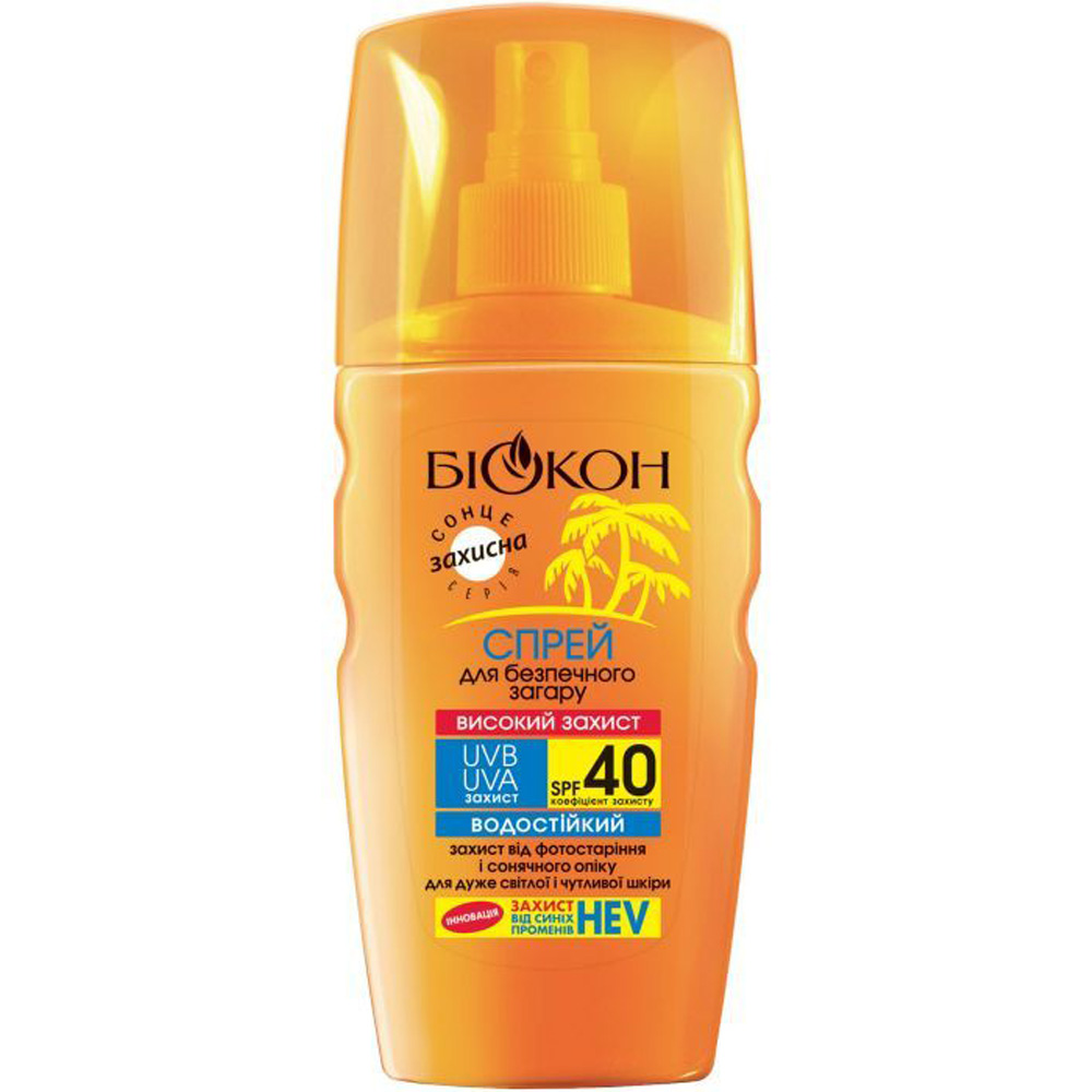 Спрей для засмаги БІОКОН Високий захист SPF-40 160мл (4820008318411)