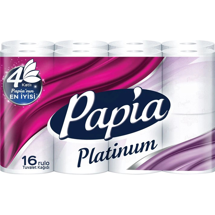 Папір туалетний PAPIA Platinum 4 шари 16 рулонів (8690536026388)