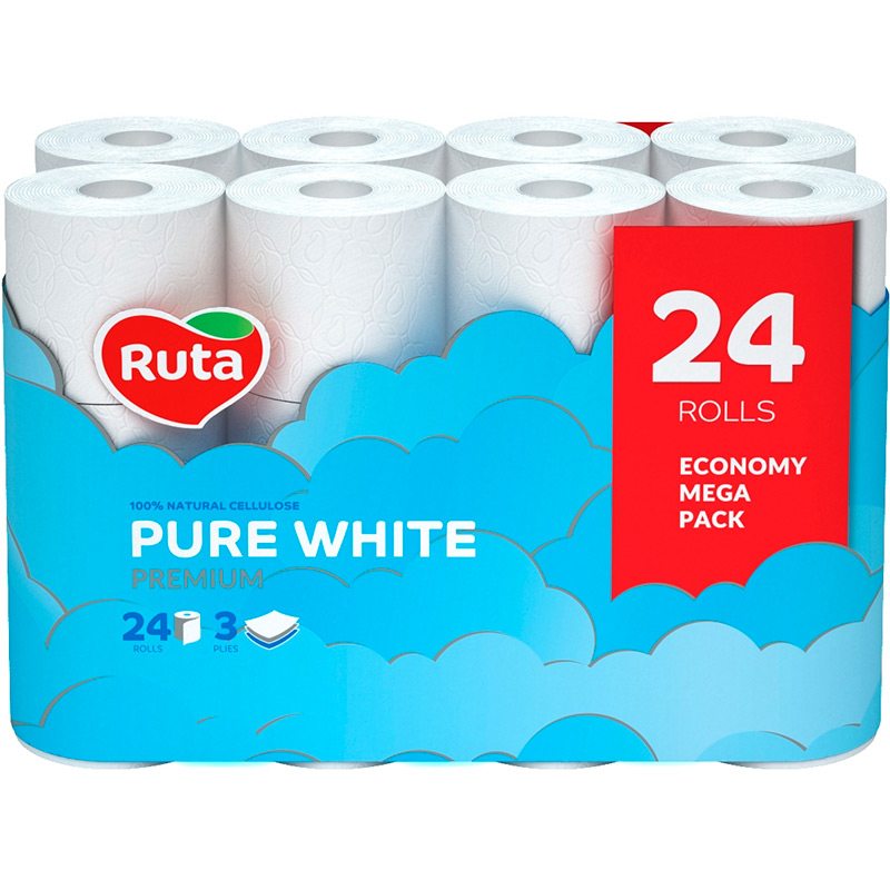 Туалетний папір RUTA Pure White (4820202892038)