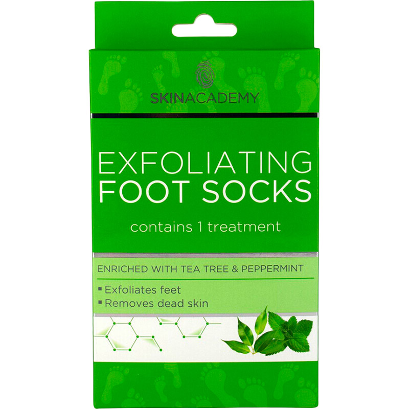 

Пилинговые носочки для ног Skin Academy Tea Tree & Peppermint (5031413989953), Пілінгові шкарпетки д/ніг Tea Tree & Peppermint