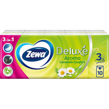 Носовые платки Zewa Deluxe Camomile Comfort трехслойные 10 шт х 10 пачек (7322540098846)