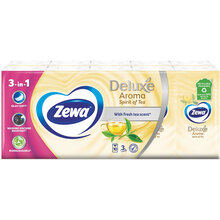 Носовые платки Zewa Deluxe Spirit of Tea трехслойные 10 шт х 10 пачек (7322540061475)