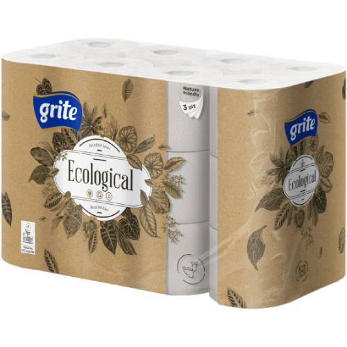 Туалетний папір GRITE Ecological Plius тришаровий 24 рулони (4770023350265) Туалетний папір GRITE Ecological Plius тришаровий 24 рулони (4770023350265)