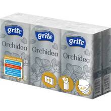 Платочки носовые GRITE  Orchidea четырехслойные 9 шт х 6 пачек (4770023481167)