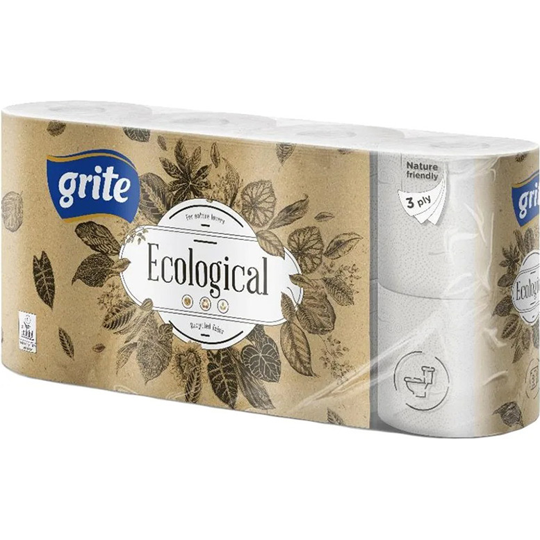 Туалетная бумага GRITE Ecological Plius 3 слоя 8 рулонов (4770023350241) Туалетная бумага GRITE Ecological Plius 3 слоя 8 рулонов (4770023350241)