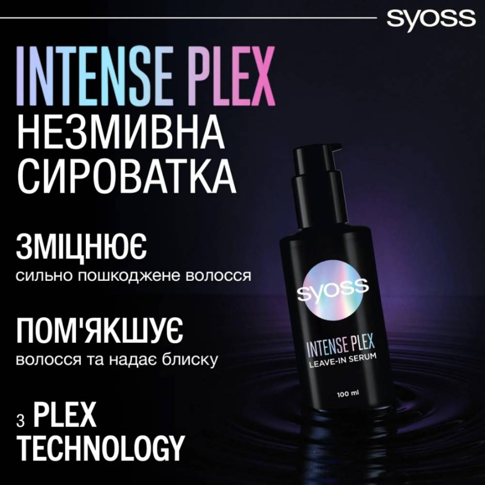 Сироватка Syoss Intense Plex Leave-in Serum 100 мл (2950855) Тип волосся/шкіри голови пошкоджені