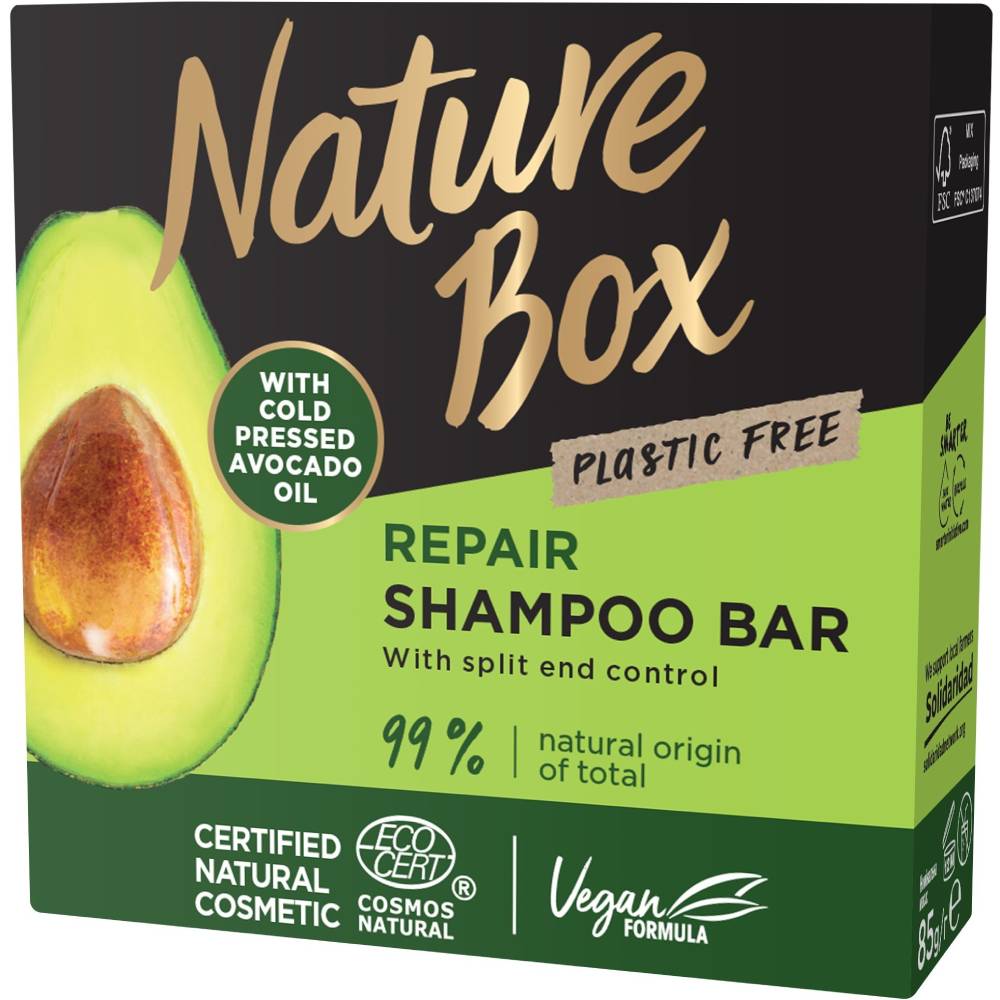 Твердый шампунь Nature Box Nourishment Vegan Shampoo Bar With Cold Pressed Avocado Oil 85 г (2821476) Тип шампунь