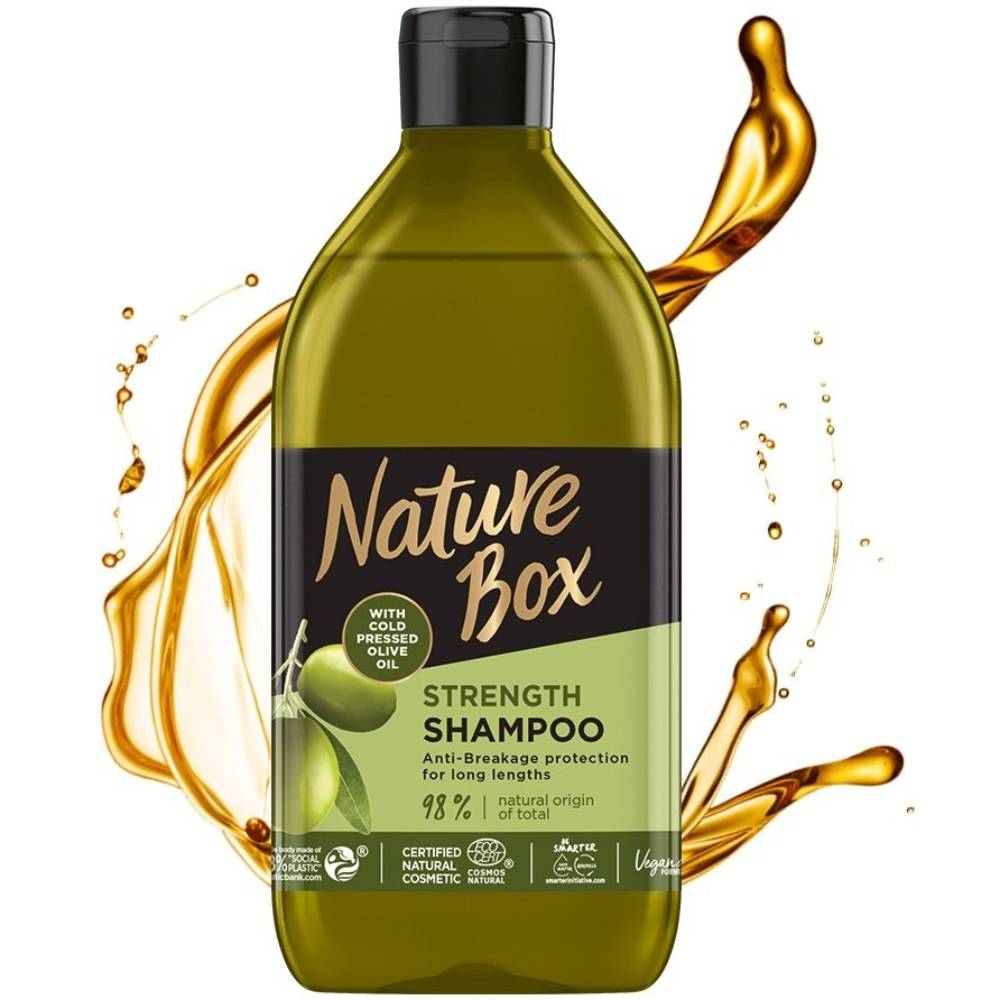 Шампунь Nature Box Strength Vegan Shampoo With Cold Pressed Olive Oil 385 мл (2763736) Категорія для жінок