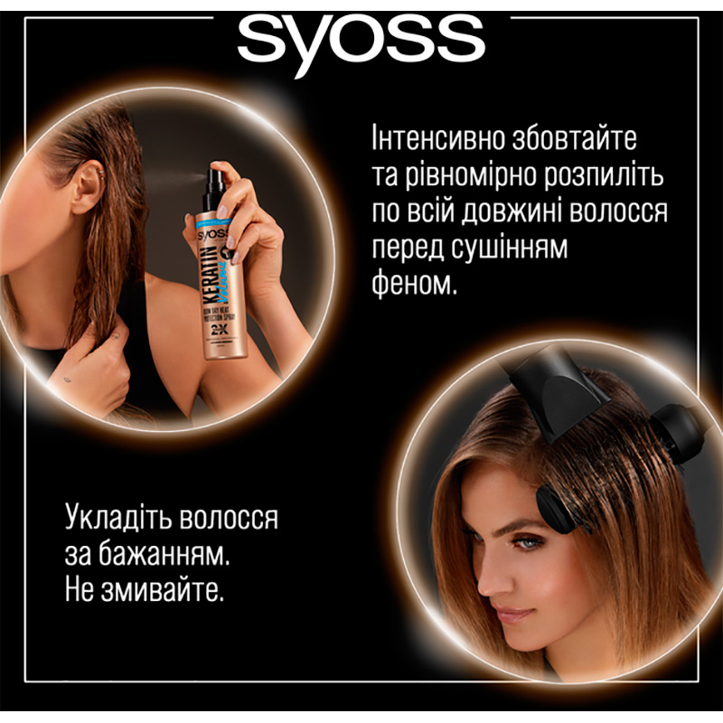 Спрей для волосся SYOSS Keratin & Volume 200 мл (9000101712681) Категорія для жінок