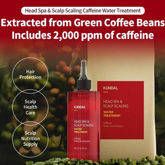 Фото Есенція лікувальна KUNDAL Caffeine Head Spa & Scalp Care Water Treatment Herb Mint 300 мл (8809693254163)