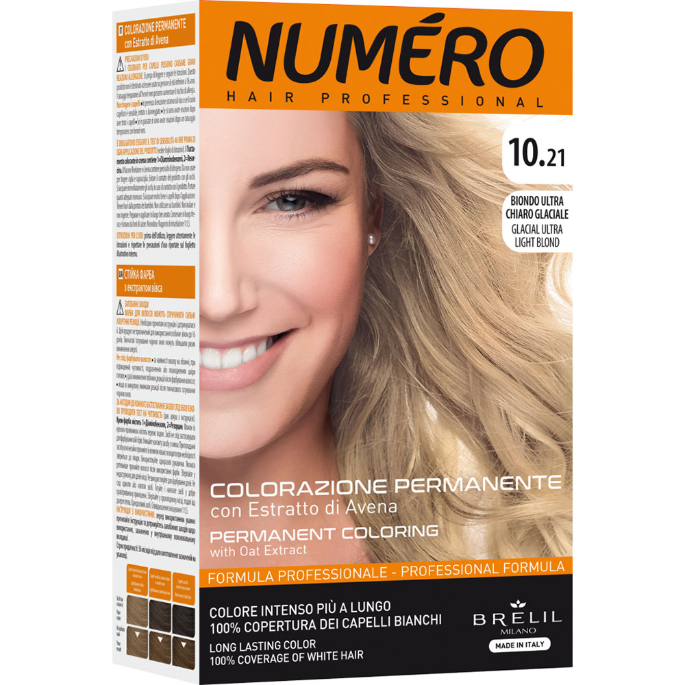 Фарба для волосся Brelil Numero 10.21 Glacial Ultra Light Blonde 140 мл (8011935081332)