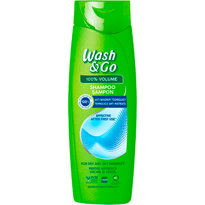 Шампунь WASH&GO з технологією проти лупи 360 мл (8008970056753)