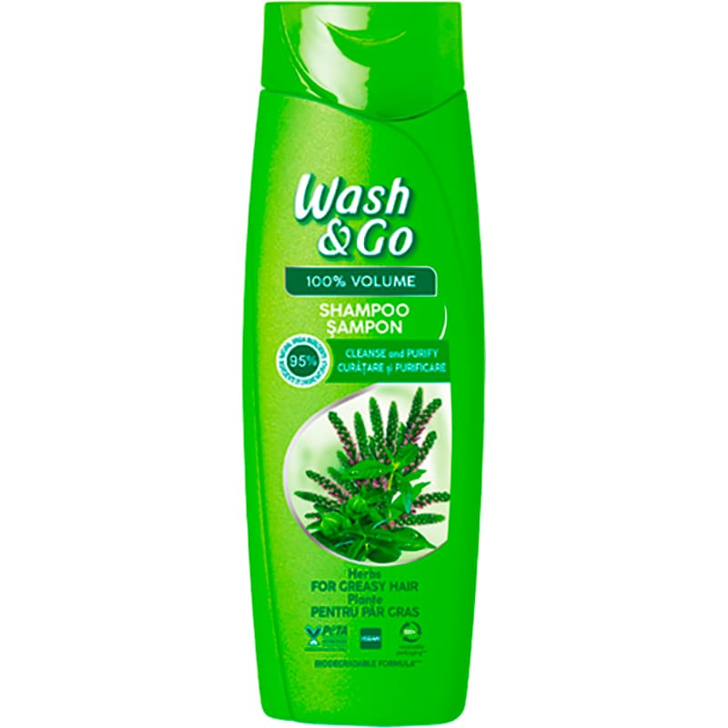 Шампунь WASH&GO з екстрактами трав 360 мл (8008970056784)