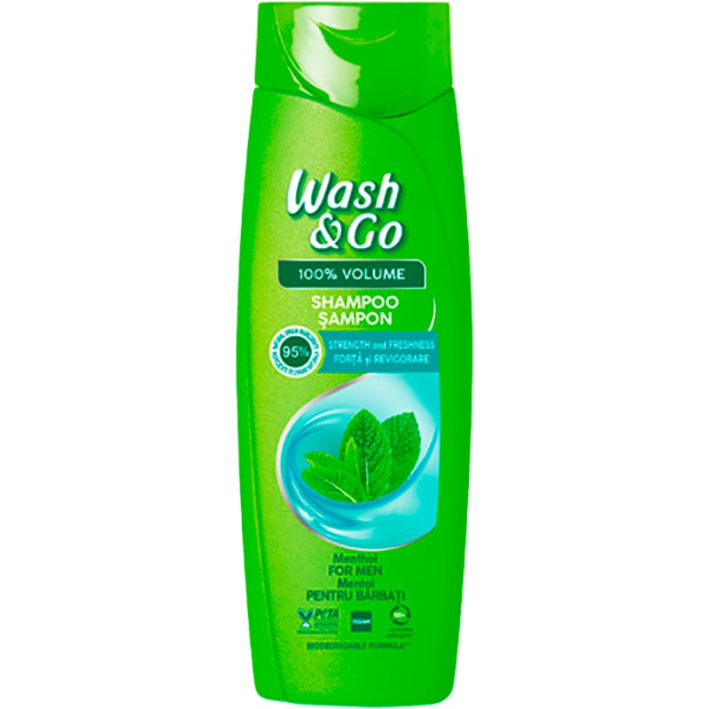 Шампунь WASH&GO з ментолом 360 мл (8008970056821)