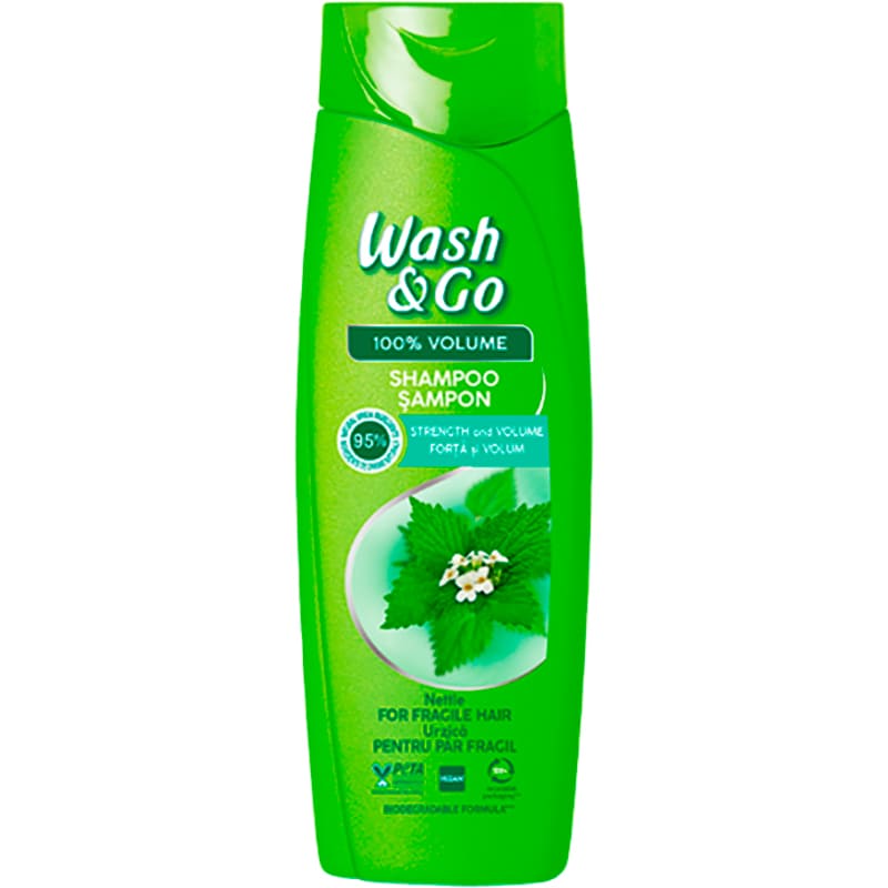 Шампунь WASH&GO з екстрактом кропиви 360 мл (8008970056838)