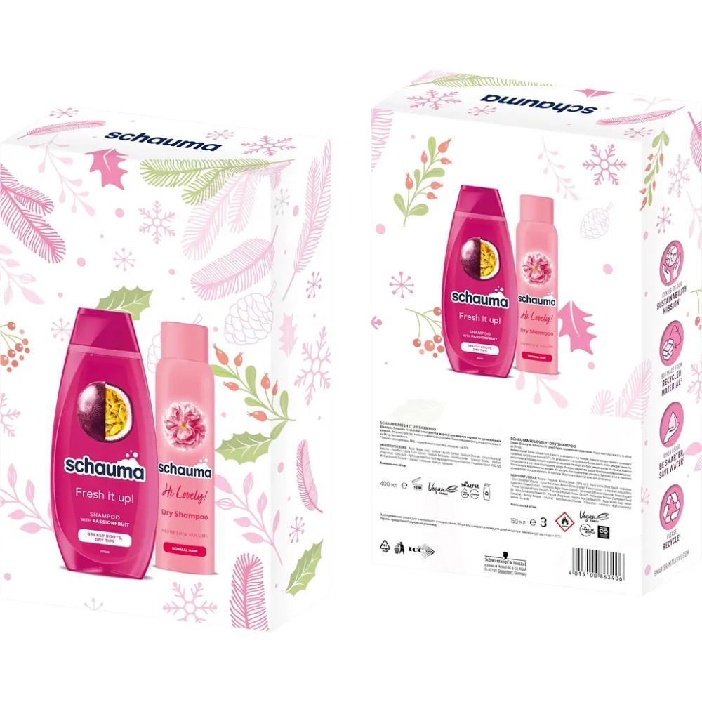 Зовнішній вигляд Шампунь Fresh it Up 400 мл + Сухий шампунь Hi Lovely 150 мл (4015100863406)