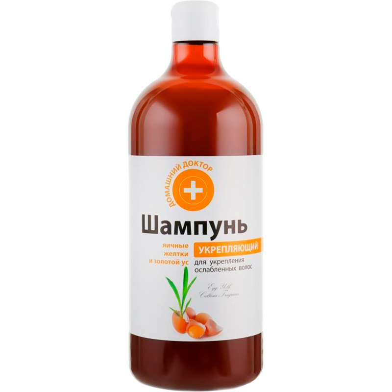Шампунь ДОМАШНІЙ ДОКТОР Яєчні жовтки та золотий вус 1000 мл (4823015929823)