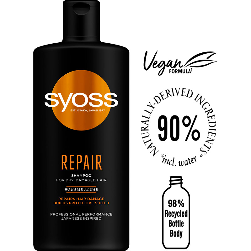 Шампунь SYOSS Repair с водорослями вакаме 440 мл (9000101276879) Тип волос/кожи головы сухие