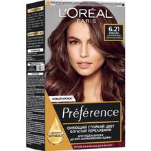 Фарба для волосся L'OREAL PARIS Preference 6.21 Перламутровий світло-каштановий 174 мл (3600523018284)