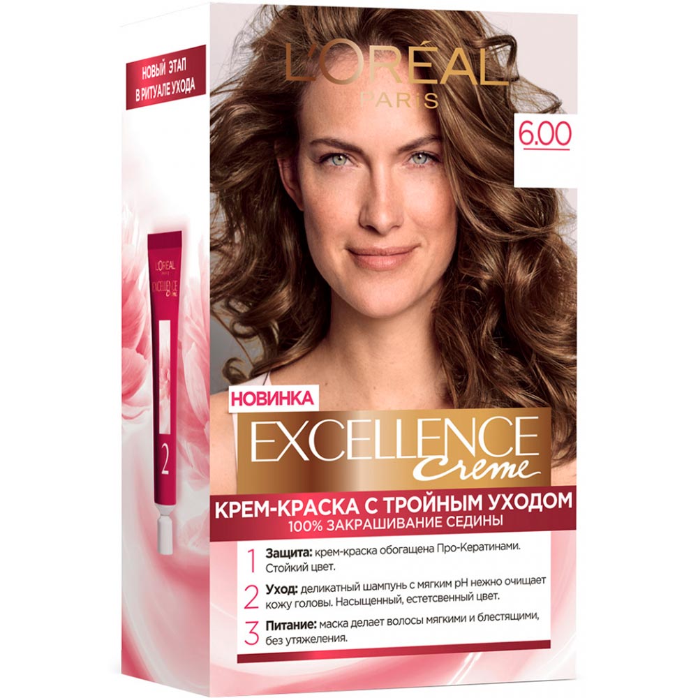 Краска для волос L'Oreal Paris Excellence 6.00 Темно-русый (3600523781133)