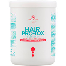 Маска для волосся Kallos Cosmetics Hair Pro-Tox, Що Відновлює з кератином, колагеном і гіалуроновою кислотою 1000 мл (5998889511418)