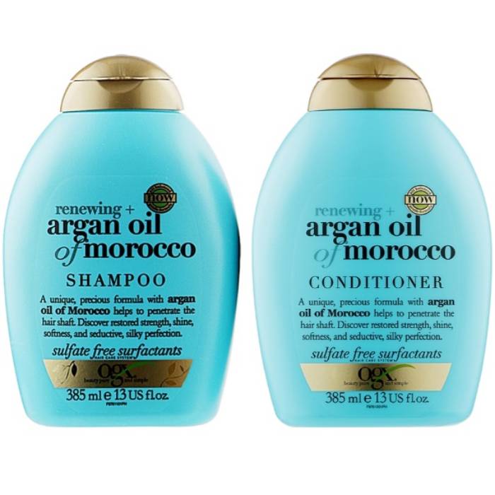 Набір для волосся OGX Moroccan Argan Oil of Morocco 2 х 385 мл (3574661647074) Склад Шампунь OGX Argan Oil Morocco Shampoo 385 мл, Кондиціонер OGX Argan Oil Morocco Conditioner 385 мл