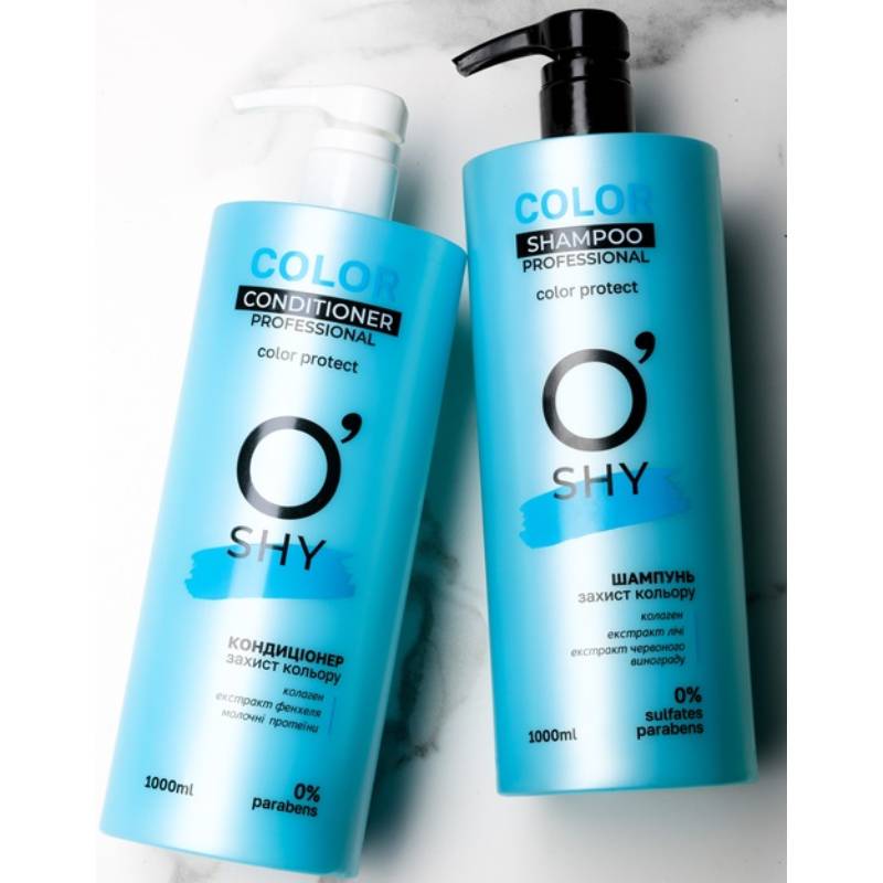 Кондиціонер для волосся O'Shy Color Professional Conditioner 1000 мл (4820195508701) Склад Aqua, Cetearyl Alcohol, Behentriminium Chloride, Collagen, Chitosan, Glycerin, Daucus Carota Sativa Seed Extract, Litchi Chinensis Fruit Extract, Vitis Vinifera Leaf Extract, Foeniculum Vulgare Leaf Extract, Hydrolyzed Milk Protein, PEG-40